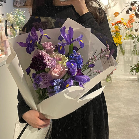 Purple wrapped flowers