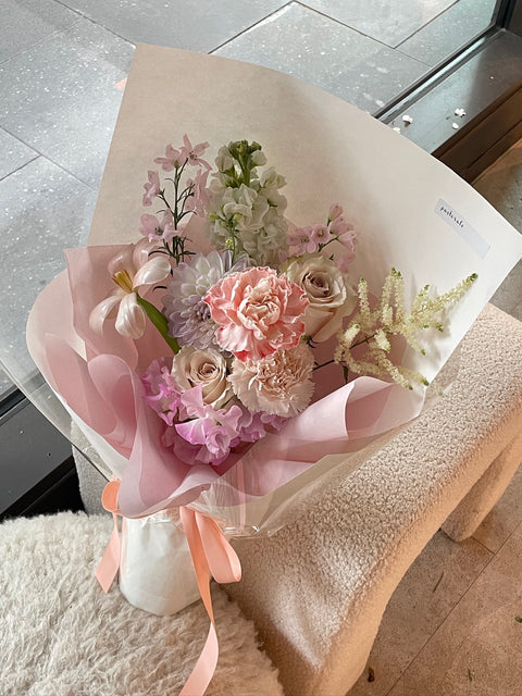 Pink wrapped flowers