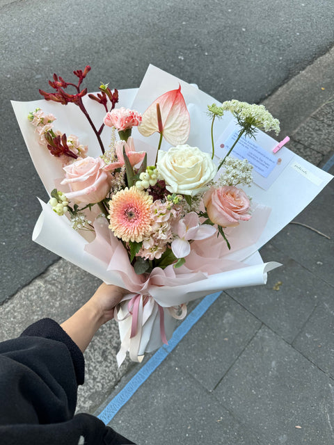 Dusty + Elegant wrapped flowers