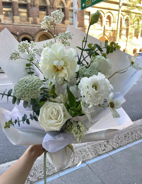 White+Green wrapped flowers