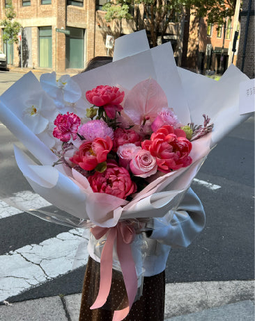 Pink wrapped flowers