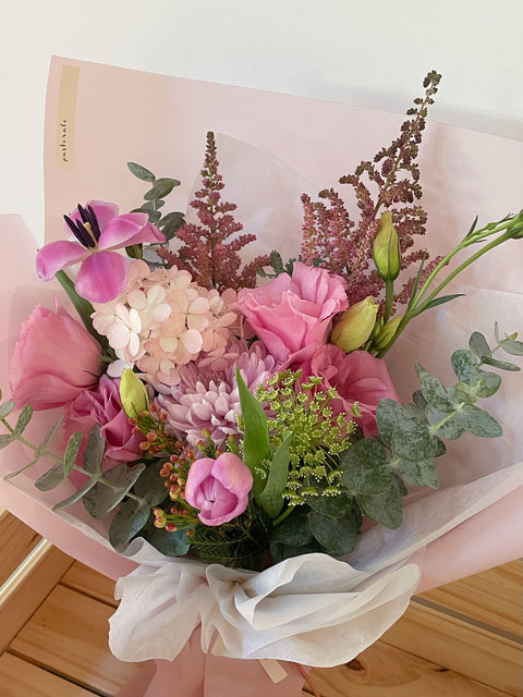 Pink wrapped flowers