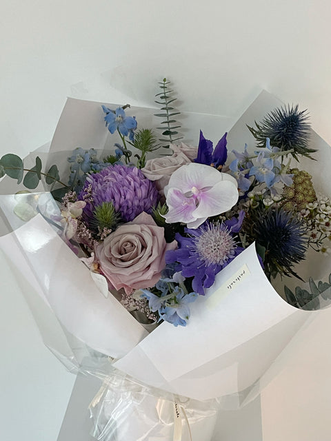 Purple wrapped flowers