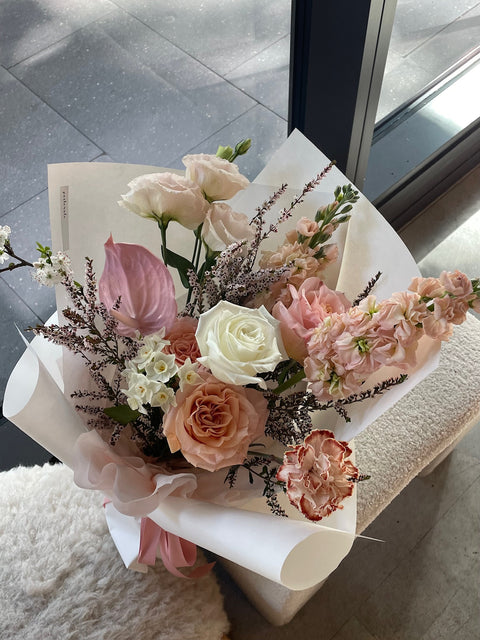 Dusty + Elegant wrapped flowers