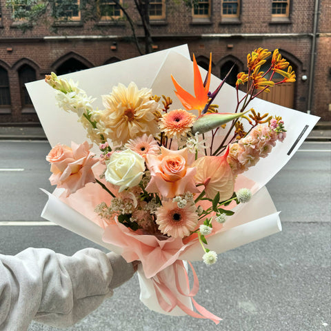 Dusty + Elegant wrapped flowers