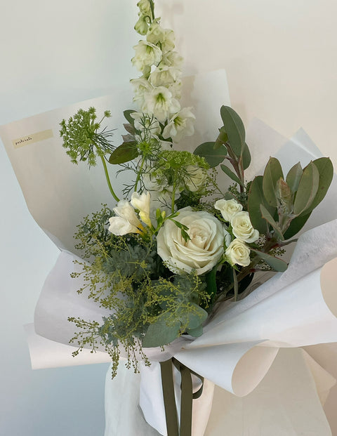 White+Green wrapped flowers